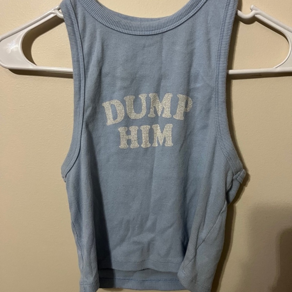 Aeropostale Light Blue Tank Top with Bold Print